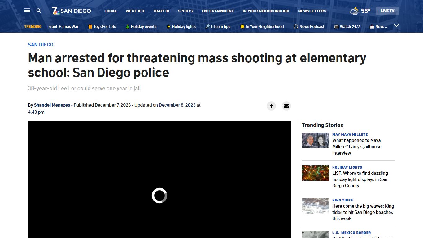 Man arrested for threatening mass shooting at elementary school: San ...