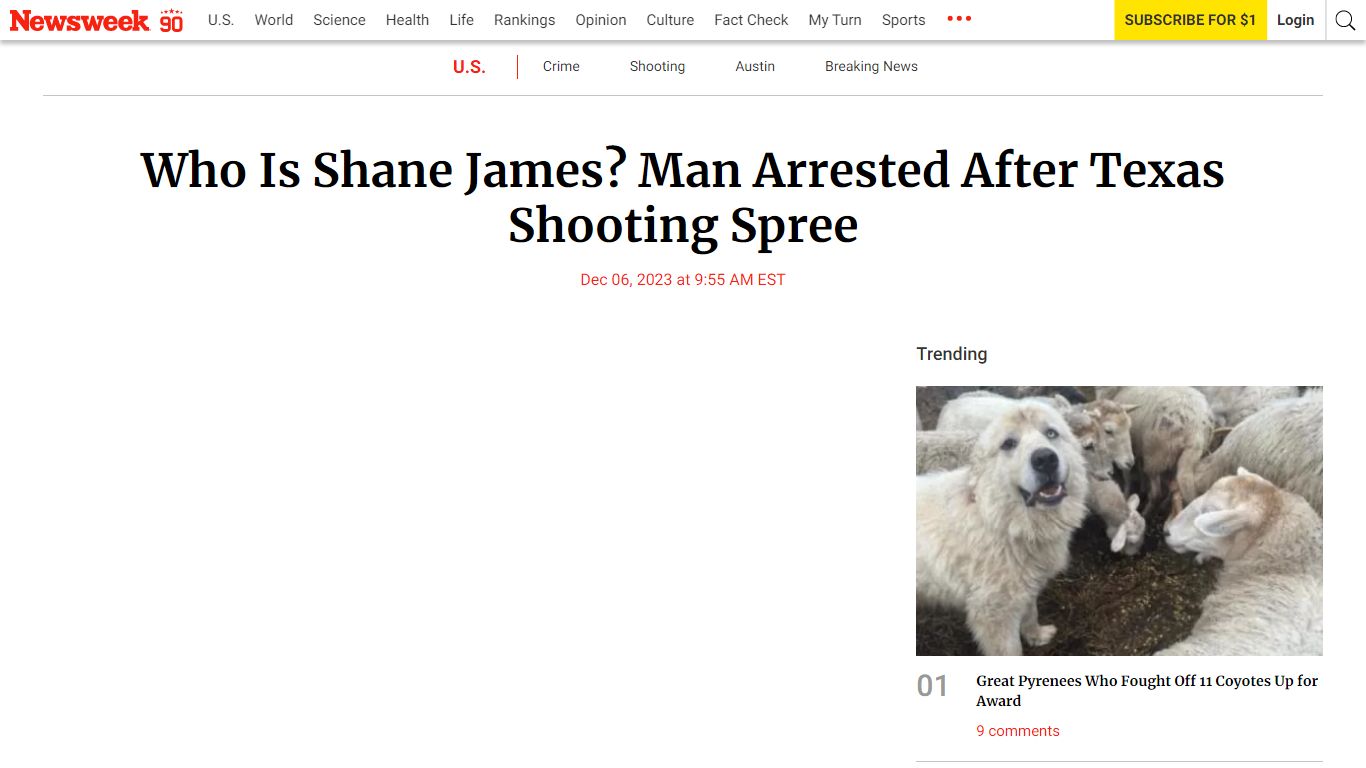 Who Is Shane James? Man Arrested After Texas Shooting Spree - Newsweek